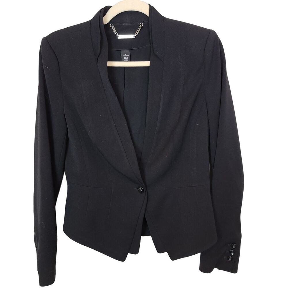 White House Black Market Womens Classic Blazer Size 4 Career Corp Office Stretch
